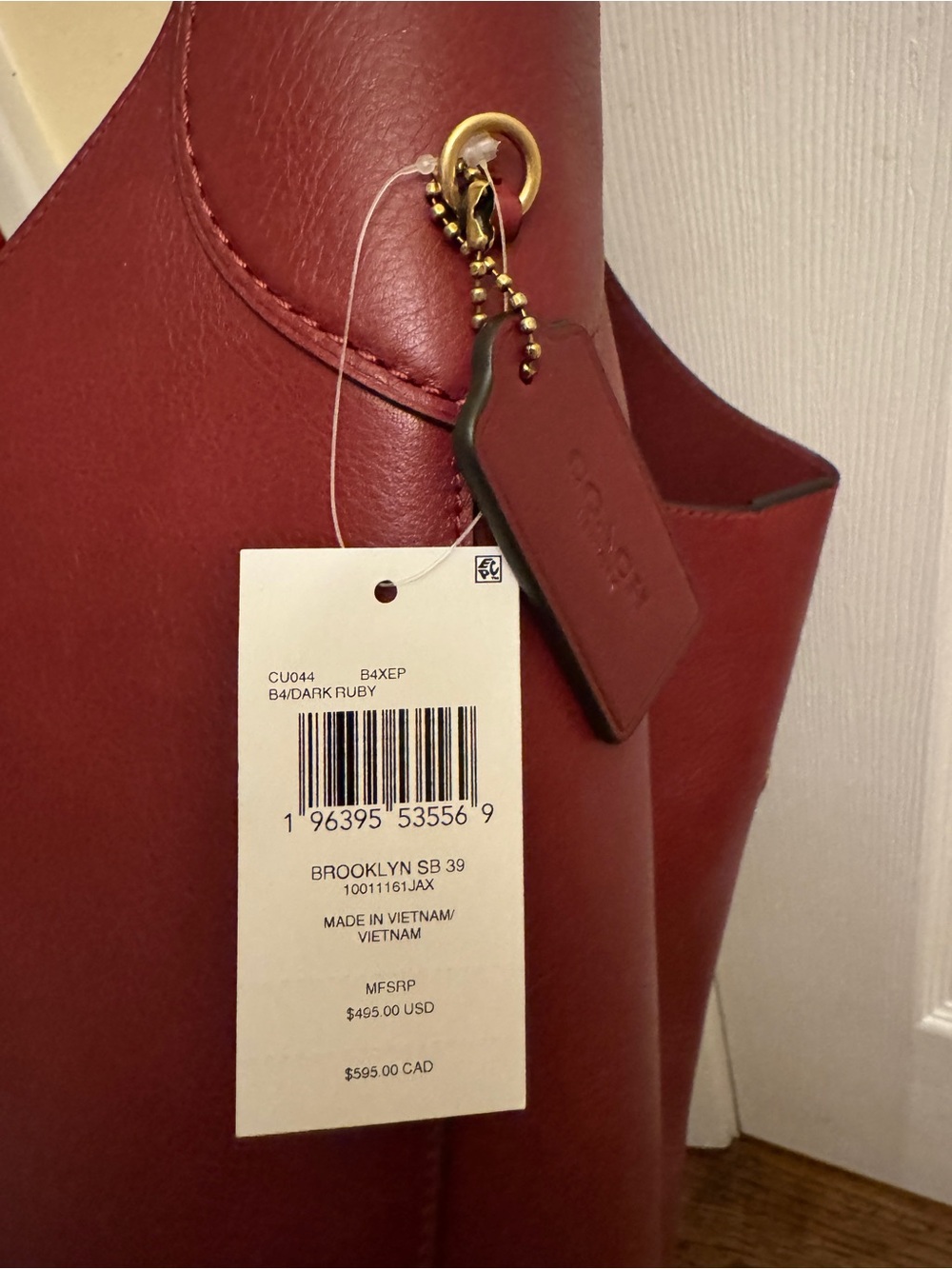 NWT Coach Brooklyn 39 in Dark Ruby - Picture 3 of 6